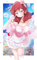  1girl kirisaki_reina love_live! medium_hair nishikino_maki purple_eyes red_hair solo 