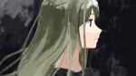  1girl black_background black_eyes closed_mouth green_hair long_hair luicent original portrait profile solo 