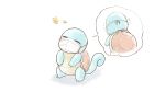  blush_stickers chamaji gen_1_pokemon happy mask mouth_mask no_humans pokemon shell simple_background solo squirtle standing white_background 