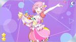 armpits blush dress official_art ootori_emu pink_eyes pink_hair project_sekai short_hair smile