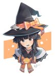  artemis_of_the_blue atelier_live blue_tongue halloween hat pumpkin shark shark_girl sharp_teeth signature teeth tofumang virtual_youtuber white_background witch_hat 