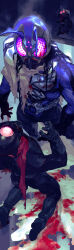  3boys antennae blood blood_on_ground blood_on_hands commentary_request compound_eyes gloves helmet highres inaki_shinrou kamen_rider kamen_rider_0 multiple_boys scarf shin_kamen_rider 
