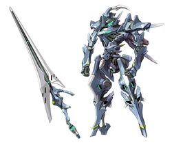  clenched_hands high_heels horns huge_weapon lance mecha no_humans original polearm single_horn standing taedu visor weapon white_background 