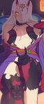  1girl andrea_vaeyl breasts commentary cosplay cup fate/grand_order fate_(series) hair_over_one_eye horns japanese_clothes kimono large_breasts long_hair looking_at_viewer obi off_shoulder oni_horns open_clothes open_kimono original purple_kimono razalor reclining revealing_clothes sakazuki sash shuten_douji_(fate/grand_order) shuten_douji_(fate/grand_order)_(cosplay) skin-covered_horns solo white_hair yellow_eyes 