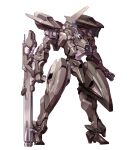  clenched_hands gun holding holding_gun holding_weapon horns looking_down mecha no_humans one-eyed original science_fiction single_horn solo standing taedu weapon 