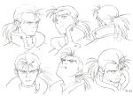  1990s_(style) 1boy aoki_uru character_sheet expressions gainax long_hair monochrome official_art production_art sadamoto_yoshiyuki solo traditional_media uru_(aoki_uru) 