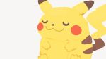  :3 closed_eyes closed_mouth commentary gen_1_pokemon highres no_humans pikachu pokemon pokemon_(creature) rizu_(rizunm) simple_background sitting solo twitter_username u_u white_background 