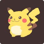  :3 black_background closed_mouth commentary full_body gen_1_pokemon looking_to_the_side no_humans pikachu pokemon pokemon_(creature) pokemon_rgby_(style) rizu_(rizunm) simple_background solo standing twitter_username watermark 
