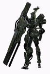  clenched_hand from_behind gun highres holding holding_gun holding_weapon korean_commentary looking_ahead mecha original robot science_fiction siku199 solo standing weapon white_background 