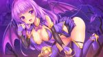  1girl boots demon_girl highres long_hair original purple_hair succubus thigh-highs thigh_boots umitonakai violet_eyes 