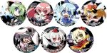  aki_shizuha animal_ears bad_id blonde_hair blue_hair bunny_ears chibi cirno daiyousei hammer hat inaba_tewi inubashiri_momiji koakuma leaf leaves lily_white long_hair rabbit_ears sword touhou weapon wings 