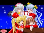  bell bells christmas gift heart_gallery imai_kazunari rozen_maiden santa_costume shinku suigintou suiseiseki wallpaper 