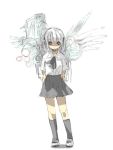  chise saishuu_heiki_kanojo school_uniform serafuku short_hair socks standing white_hair yakisake 