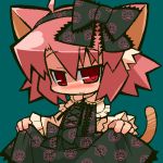  bow cat_ears chibi gothic lowres oekaki tail 