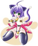  bell cat_ears cat_tail heart_gallery imai_kazunari kneeling kyouran_kazoku_nikki midarezaki_kyouka purple_hair tail thigh-highs thighhighs zettai_ryouiki 