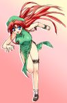  blue_eyes china_dress chinadress chinese_clothes highres hong_meiling red_hair takadoya touhou 
