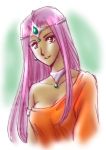  circlet cleavage dark_skin dragon_quest dragon_quest_iv fu-ka hairpiece hat long_hair minea purple_eyes purple_hair violet_eyes 