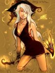  hat kazeco long_hair original white_hair witch witch_hat 