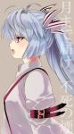  fujiwara_no_mokou hime_cut long_hair ponytail red_eyes ribbon ribbons suspenders touhou translated translation_request 