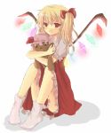  blonde_hair doll flandre_scarlet hat red_eyes ribbon ribbons side_ponytail tetsuo touhou wings 