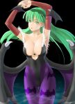  1girl armpits capcom cleavage mak morrigan_aensland pantyhose solo vampire_(game) wings 