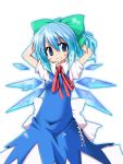  aruha blue_eyes blue_hair bow cirno ribbon solo touhou wings yuuhi_aruha 