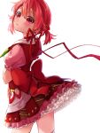  1girl aho_no_sakata bow brown_hair dress hatoka_ra5 highres red_dress red_eyes red_skirt redhead ribbon sakako_(aho_no_sakata) skirt urashimasakatasen utaite_(singer) 