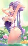  1girl absurdres alternate_costume daefny genshin_impact highres purple_hair swimsuit violet_eyes 