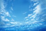  akine_eiri blue_sky blue_theme clouds cloudy_sky day highres no_humans ocean original outdoors scenery sky waves 