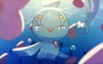  closed_eyes commentary_request crying gen_3_pokemon gen_4_pokemon highres luvdisc manaphy mythical_pokemon no_humans open_mouth outstretched_arms pokemon pokemon_(creature) repost_notice smile solo_focus tears tongue underwater watermark yukifuri_tsuyu 