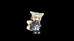  1girl animal_ear_fluff animal_ears arknights bangs blonde_hair blue_hairband blush braid fox fox_ears fox_girl fox_tail green_eyes hairband holding infection_monitor_(arknights) kitsune looking_at_viewer mechanical_arms multicolored_hair multiple_tails non-web_source single_mechanical_arm solo suzuran_(arknights) tail team_fortress_2 white_hair 