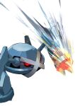 black_sclera claws commentary_request gen_3_pokemon glowing glowing_eyes heat highres metagross no_humans pokemon pokemon_(creature) red_eyes rii2 shiny solo sparkle 