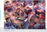  3girls absurdres artist_request ass azur_lane beret black_cape black_gloves black_jacket blue_dress blue_headwear bra bra_peek breasts cannon cape dress eyebrows_visible_through_hair frilled_dress frills fur-trimmed_cape fur_trim garter_straps gloves graf_zeppelin_(azur_lane) grey_hair hair_ornament hat headgear highres huge_filesize iron_cross jacket large_breasts long_hair looking_at_viewer miniskirt multiple_girls official_art open_mouth outstretched_arm pantyhose peaked_cap pleated_skirt prinz_eugen_(azur_lane) red_cape red_eyes rigging scan short_dress sideboob skirt sleeveless sleeveless_dress tattoo twintails two-tone_cape underwear water white_bra white_gloves white_skirt yellow_eyes z46_(azur_lane) 