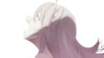  1girl absurdres animal_ears close-up ear_piercing grey_eyes grey_hair highres hololive lion_ears looking_up open_mouth piercing rain robotta shishiro_botan solo virtual_youtuber 