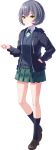  1girl grey_hair highres idoly_pride igawa_aoi official_art pleated_skirt school_uniform short_hair skirt 