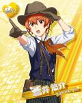  aoi_yusuke character_name dress hat idolmaster idolmaster_side-m orange_eyes orange_hair short_hair 