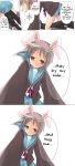  bunny_ears comic cute hard_translated highres hug kyon lonely nagato_yuki rabbit_ears schoolgirl skirt suzumiya_haruhi_no_yuuutsu translated 