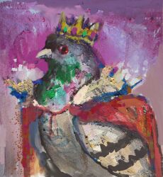  absurdres animal animal_focus bird crown guilherme_nunes highres no_humans original pigeon royal_robe 