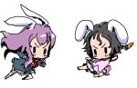  baku_taso bunny_ears chibi inaba_tewi itigekimaru rabbit_ears reisen_udongein_inaba touhou 