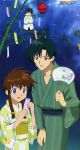  angelic_layer bamboo bell black_hair blue_eyes brown_hair chin_stroking fan glasses highres japanese_clothes kimono komori_kaori labcoat lantern mihara_ichiro mihara_ichirou mihara_oojirou milky_way night paper_fan scan sky star_(sky) starry_sky suzuhara_misaki tanabata tanzaku uchiwa yukata 