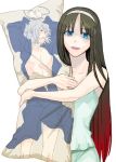  dakimakura hands hug kuroi multicolored_hair pajamas pillow pillow_hug roa tohno_akiha tohno_shiki_(2) toono_akiha toono_shiki_(2) tsukihime 