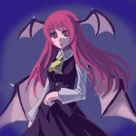  bat_wings head_wings headwings koakuma kumadano red_hair redhead touhou wings 