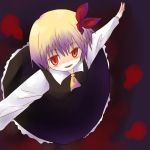  bad_id blonde_hair hair_ribbon nightbug outstretched_arms red_eyes ribbon ribbons rumia short_hair slit_pupils solo spread_arms touhou 