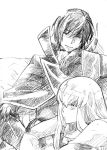  cc code_geass lelouch_lamperouge monochrome traditional_media 
