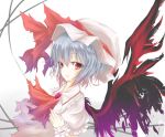  hat remilia_scarlet ribbon ribbons sasaki_kouhei shirokuro touhou vampire wings 