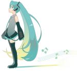  hatsune_miku hayato_(meromoni) long_hair musical_note notes thigh-highs thighhighs twintails vocaloid 