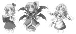  alice_margatroid alice_margatroid_(pc-98) chibi child monochrome multiple_girls multiple_wings shinki touhou touhou_(pc-98) wings young yumeko 