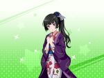 bang_dream! black_hair kimono long_hair official_art ponytail shirokane_rinko violet_eyes