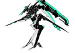  from_side gun highres holding holding_gun holding_weapon looking_down mecha mechanical_wings no_humans original science_fiction shake_(shyakep) sketch solo weapon white_background wings 
