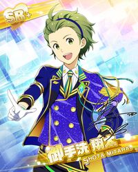  blue_eyes character_name dress green_hair idolmaster idolmaster_side-m mitarai_shouta short_hair smile wink 